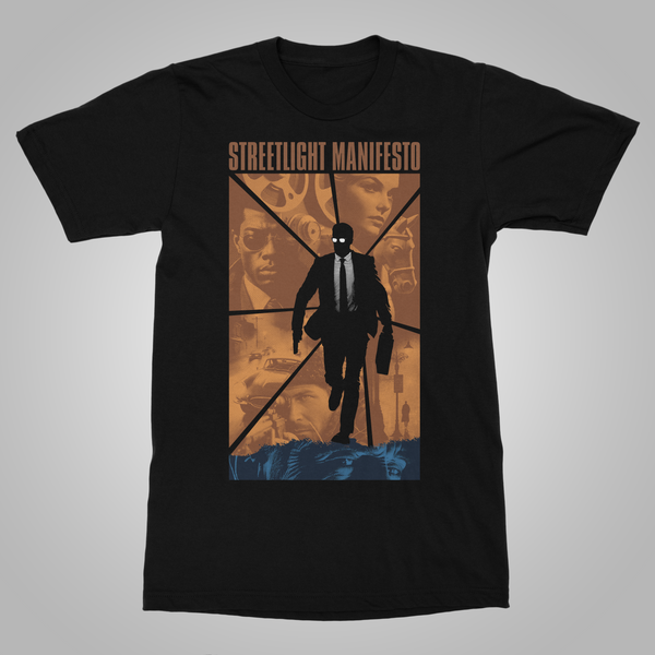 Streetlight Manifesto T-Shirt Herren - Distressed Design In Schwarz