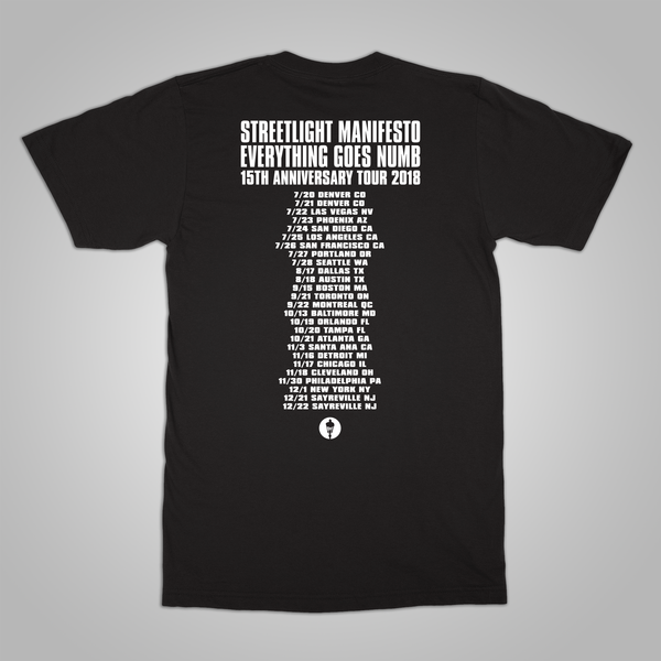 Streetlight Manifesto "Everything Goes Numb 15 Year Anniversary Tour" T-Shirt *Size S, M & L Only*