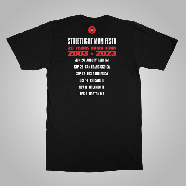 Streetlight Manifesto "20 Years Numb Tour" T-Shirt (Black)