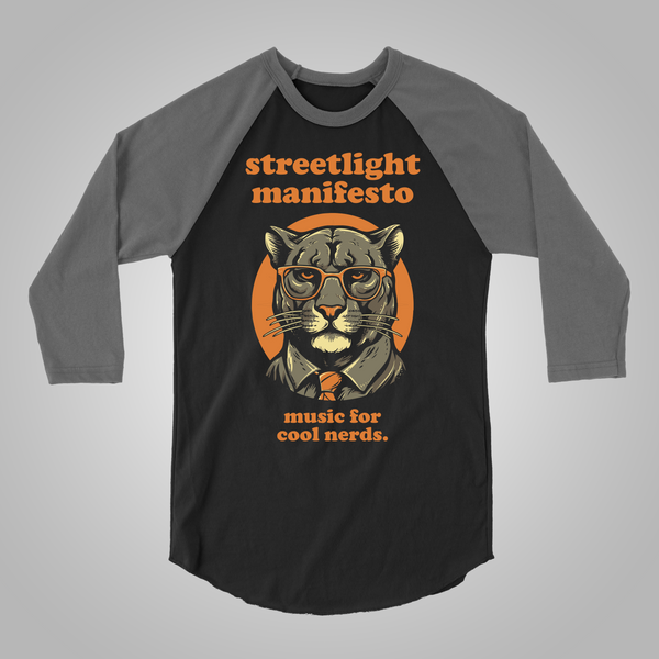 Streetlight Manifesto "Music for Cool Nerds" Raglan Baseball T-Shirt (Dark Heather Grey & Light Heather Grey) SOLD OUT