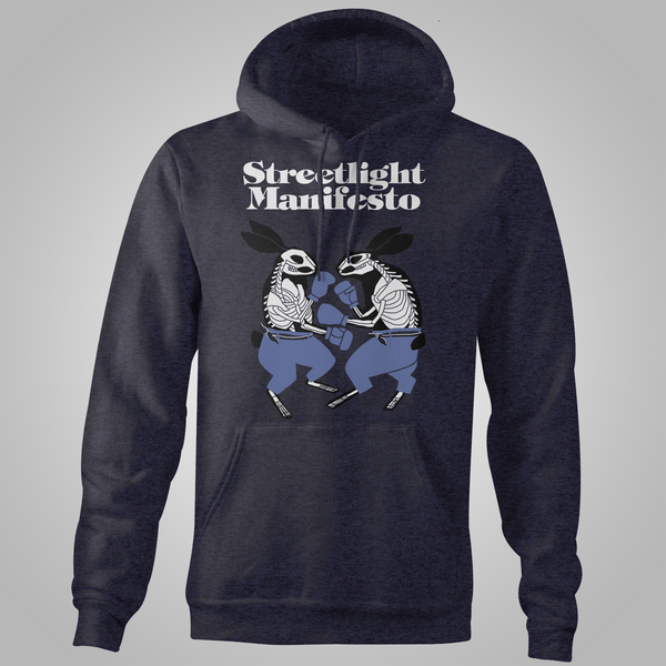 Streetlight Manifesto "Boxing Rabbits" Pullover Hoodie (Heather Navy) **Size S, M, 2X & 3X Only**
