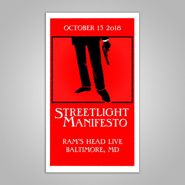 Streetlight Manifesto "Everything Goes Numb Tour BALTIMORE" Screen Print Poster (2018)