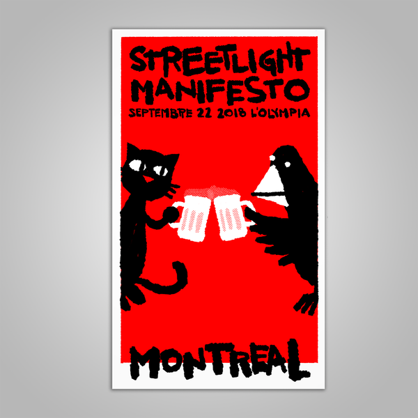 Streetlight Manifesto "Everything Goes Numb Tour MONTREAL" Screen Print Poster (2018)