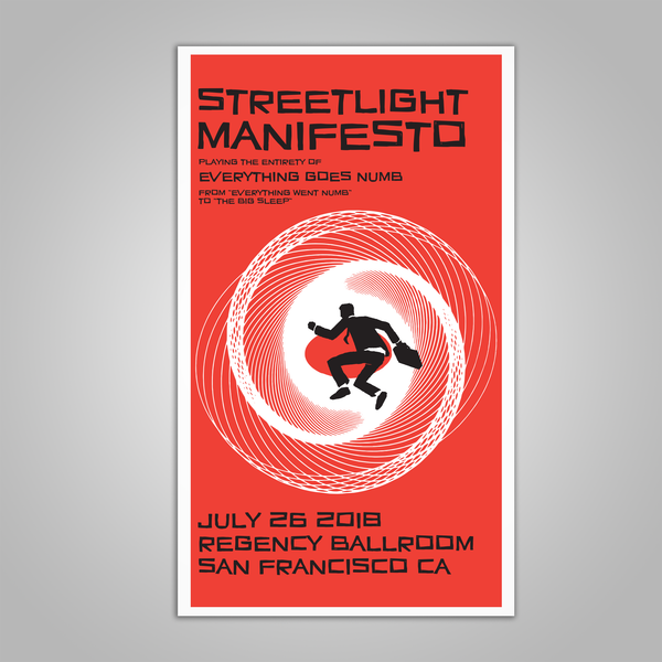 Streetlight Manifesto "Everything Goes Numb Tour SAN FRANCISCO" Screen Print Poster (2018)