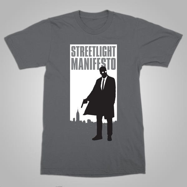 Streetlight Manifesto "Mystery Man Skyline" T-Shirt (Grey) (Size Small Only)
