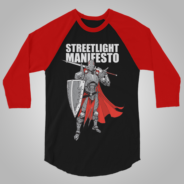 Streetlight Manifesto "Knight Baseball" T-Shirt (Black & Red) **Size XL Only**