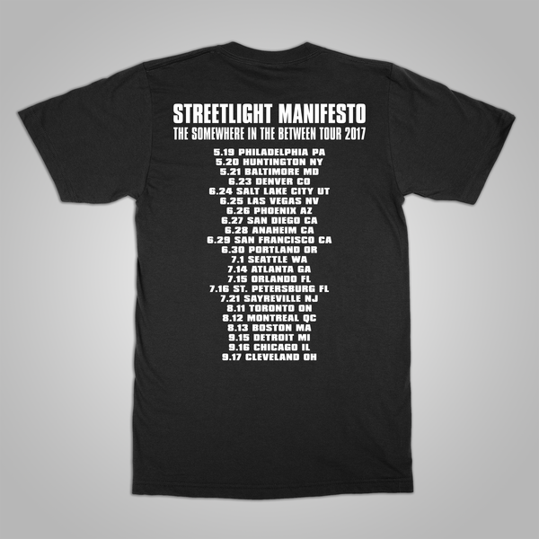 Streetlight Manifesto "Somewhere In The Between Tour" T-Shirt (Black) *Size Small Only*