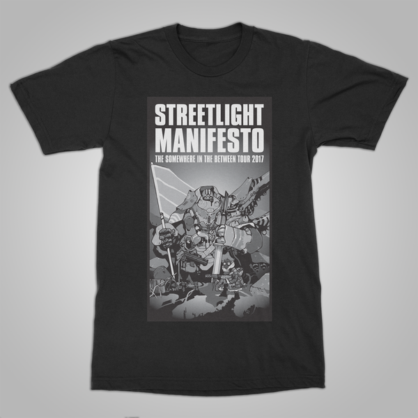 Streetlight Manifesto "Somewhere In The Between Tour" T-Shirt (Black) (Size Small Only)
