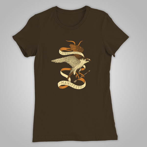 Streetlight Manifesto "Women's Falcon" T-Shirt (Brown) **Limited Quantities Available**
